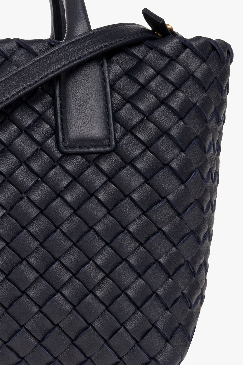 ハンドバッグ BOTTEGA VENETA BLACK LEATHER MINI CABAT HANDBAG Cabat Small leather tote bag in black - Bottega Veneta